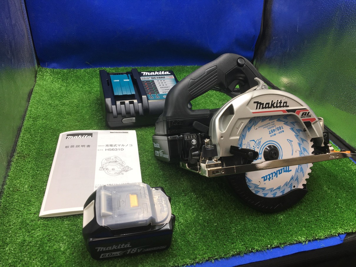 ☆極美品☆makita マキタ 165mm 18V 充電式丸ノコ HS631D 黒 ブラック 切断機 電動工具 65100